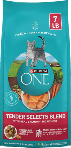 Purina ONE Tender Selects Dry Cat Food, Salmon, 7 lb Bag