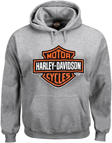 Harley-Davidson Men's Orange Bar & Shield Navy Pullover Sweatshirt 30291742