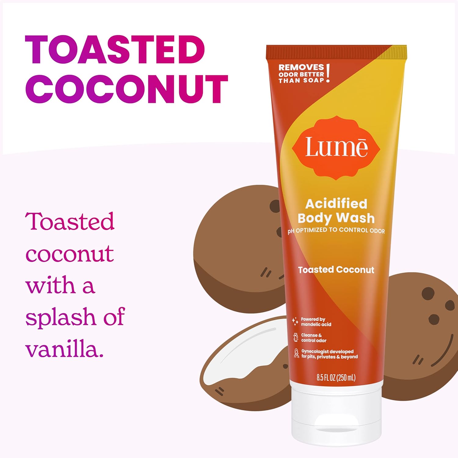 Lume Acidified Body Wash - 8.5 oz (Toasted Coconut)