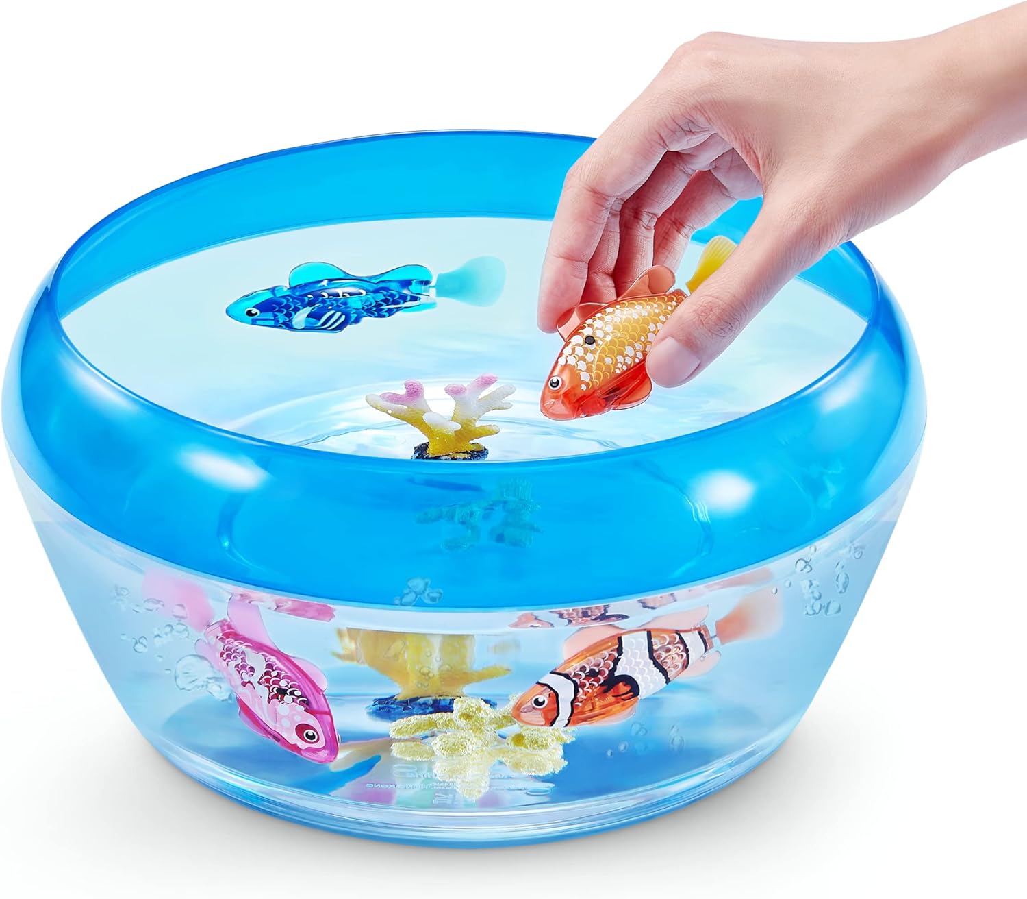 Robo Alive Robo Fish Robotic Swimming Fish (Teal + Orange) by ZURU Water Activated, Changes Color, Comes with Batteries, Amazon Exclusive (2 Pack) Series 3