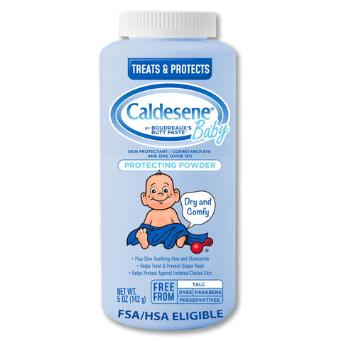 Caldesene Dry & Comfy Baby Powder with Zinc Oxide & Cornstarch, 5 Oz