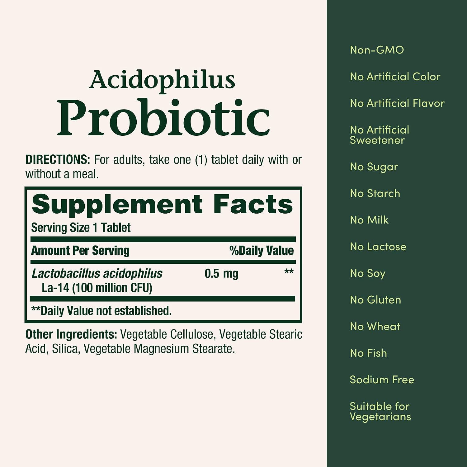 Nature's Bounty Acidophilus Probiotic, Daily Probiotic Supplement