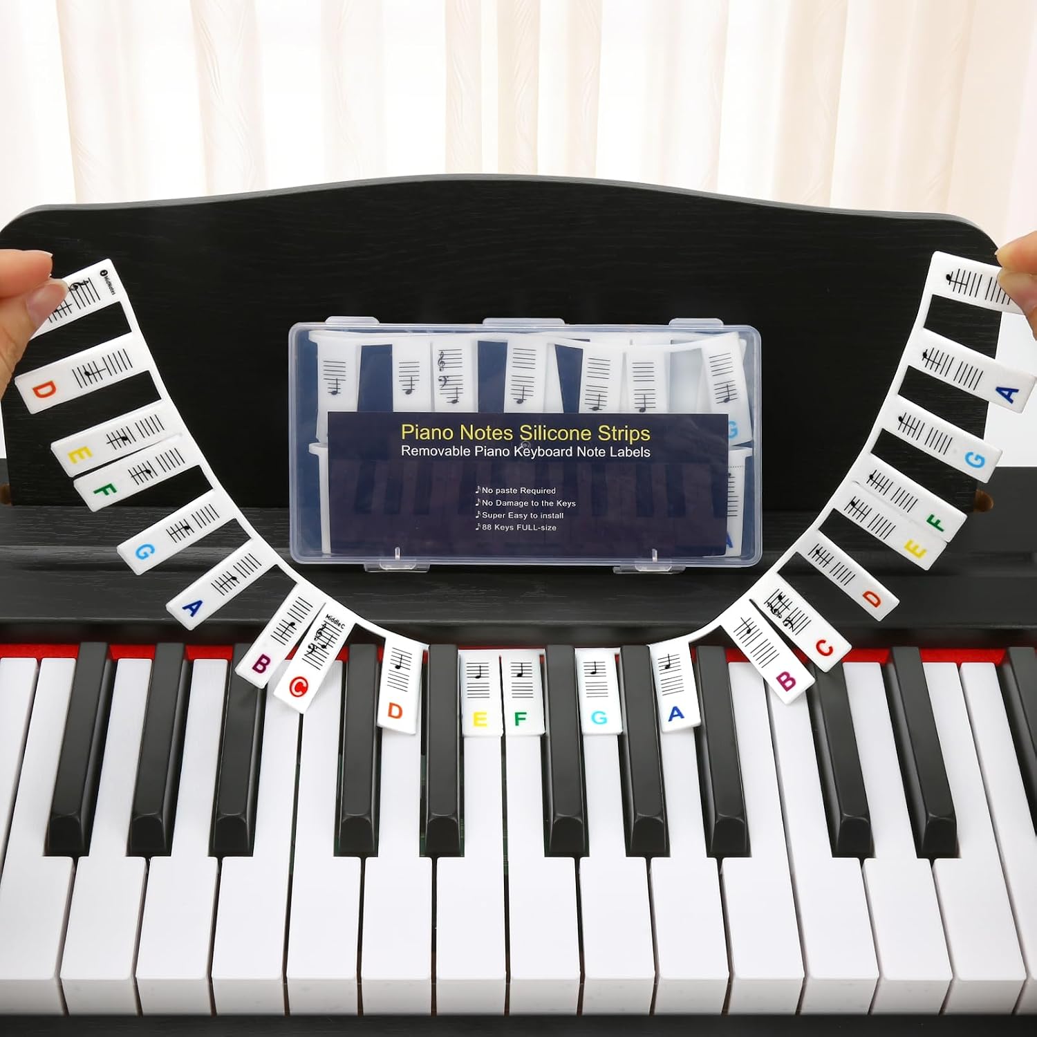 Piano Keyboard Stickers, Removable Piano Keyboard Note Labels for 88-Key