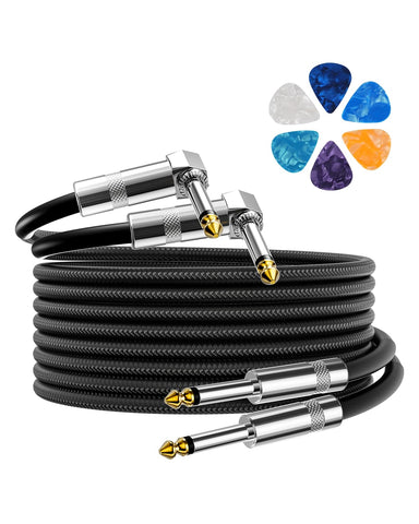 Aqdocvf 2‑Pack Guitar Cable, Guitar Cord 10ft, with Random‑Color Picks