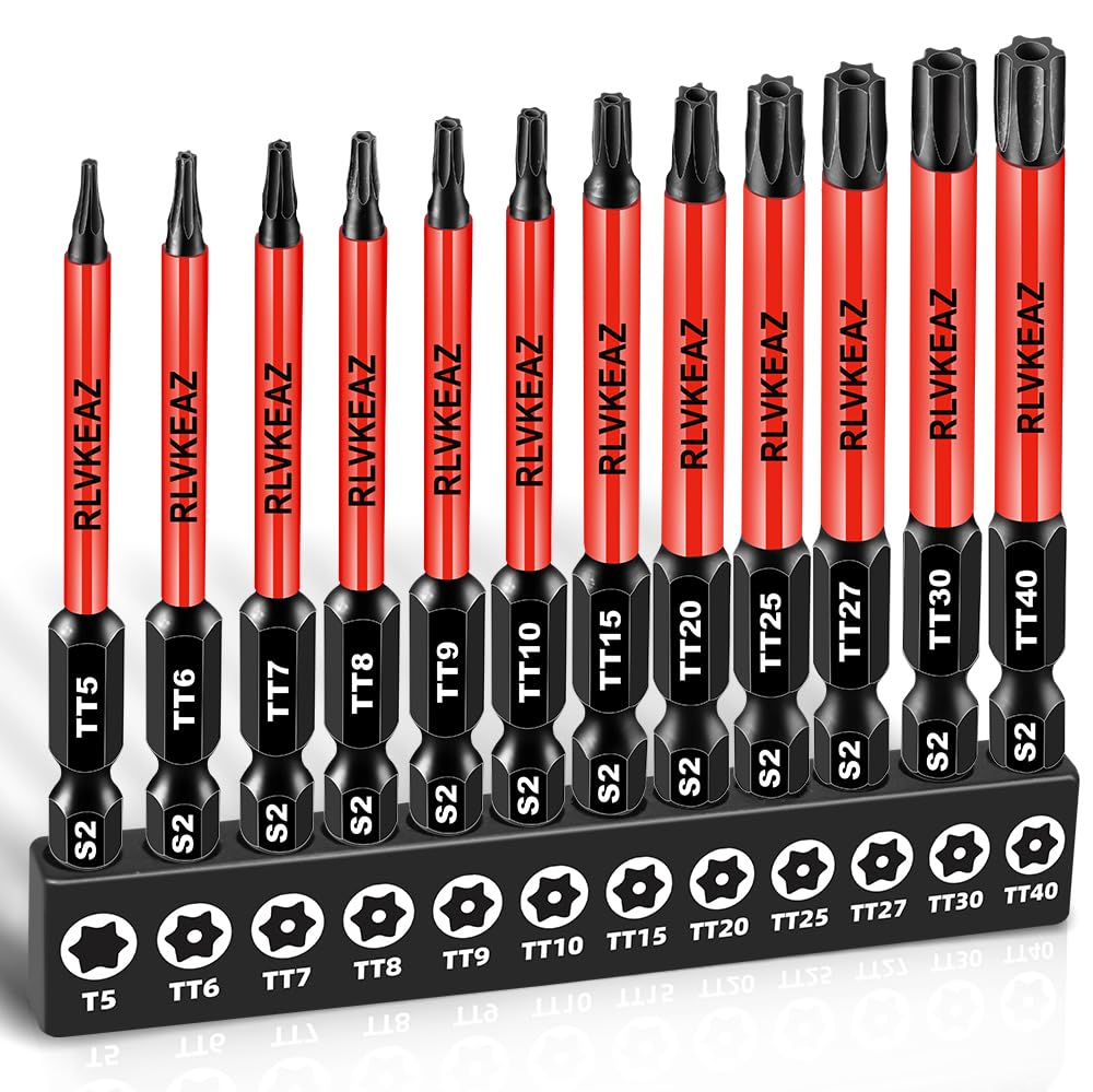 12-Piece Security Torx Bit Set, 3-Inch, Impact Magnetic T5-T40 Bits