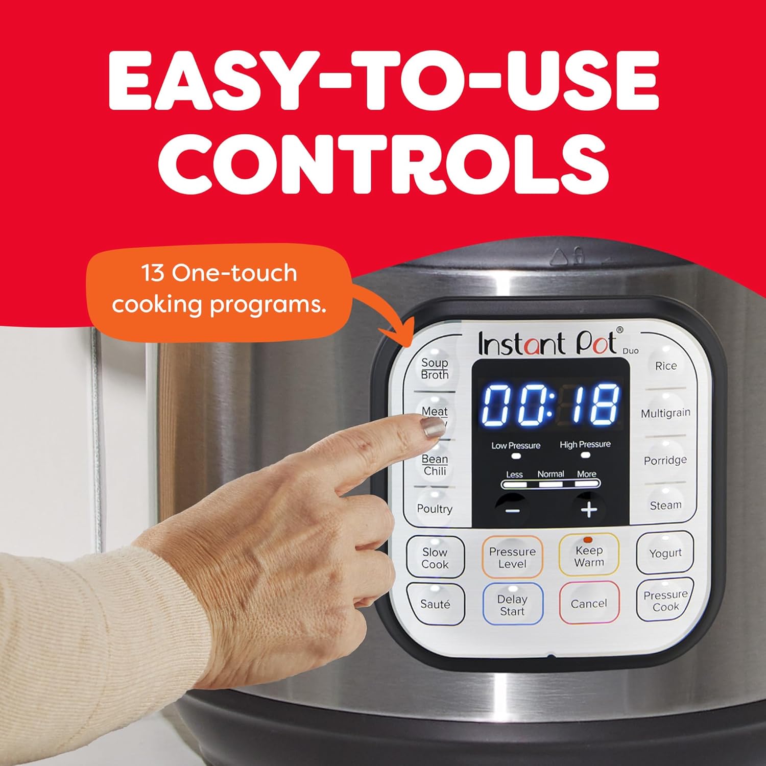 Instant Pot Duo 6 Qt 7-in-1 Electric Pressure Cooker, Stainless Steelt