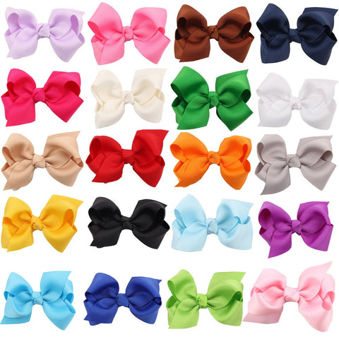 3 Inch Baby Girl Hair Bows Boutique Hair Clip Teens Toddlers Hairpin Headwear - Set of 2 (Light Blue)