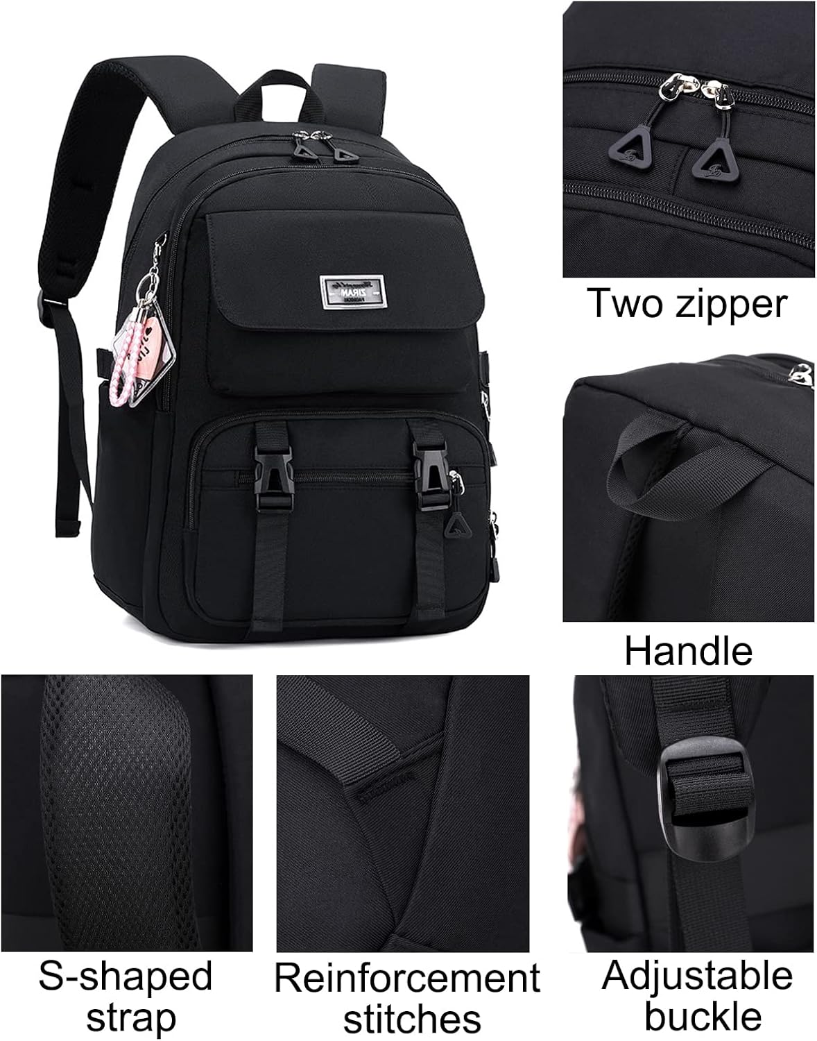 JiaYou Teen Girls Casual Backpack High Middle School Daypack Women Daily Travel Laptop Bag (2# Purple, 26 Liters)