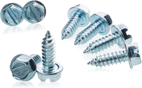 Au-ve-co 1000 Bulk Zinc Plated License Plate TAG Screws Hex Head Car Dealer Lot Self