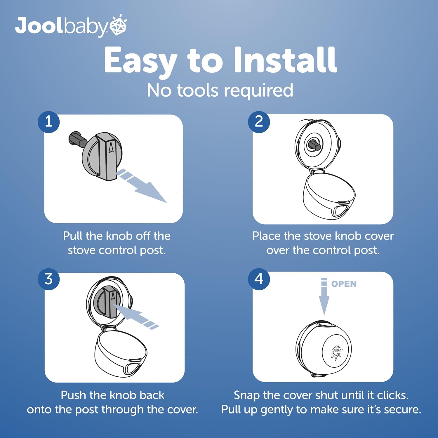 Jool Baby Clear Stove Knob Covers (5 Pack) Child Safety Guards, Durable Design - Baby Proof
