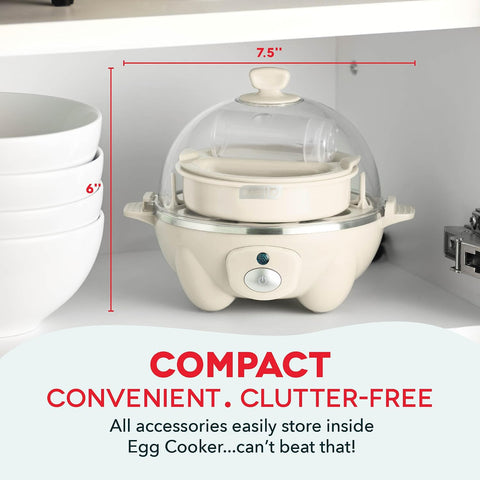 Dash Rapid Egg Cooker, 7 Hard Boiled Eggs, Cream