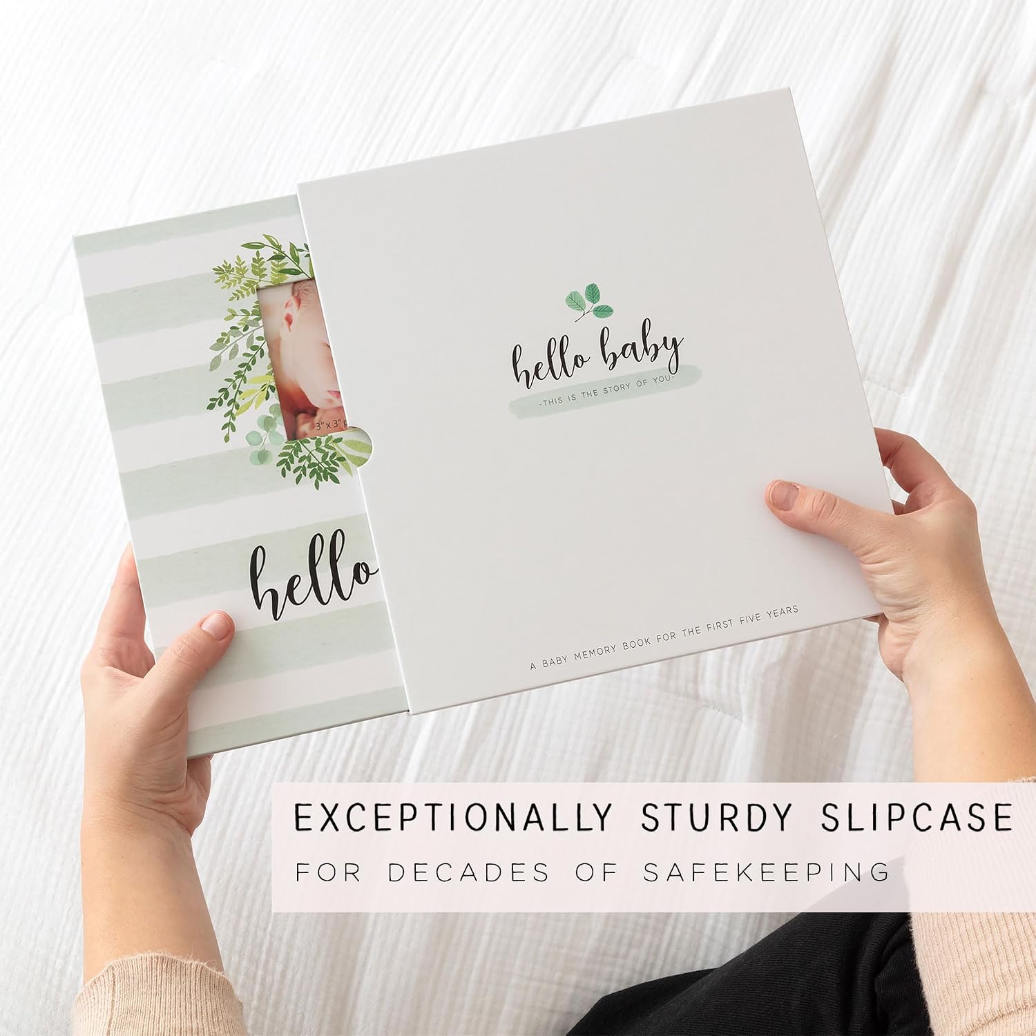 Keepsake Baby Memory Book for First 5 Years Boys or Girls, Timeless Baby Milestone Book, Gender Neutral Baby Scrapbook Journal, First Year Record Book Photo Album, Gifts for Baby Shower & New Parents