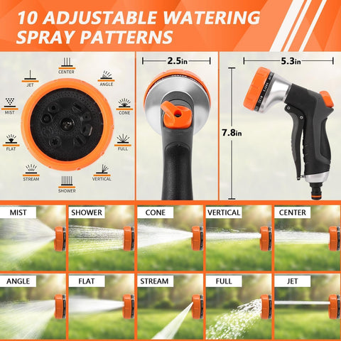 HOOFUN 2 Pack Garden Hose Nozzle High Pressure 10 & 2 Water Hose Nozzle
