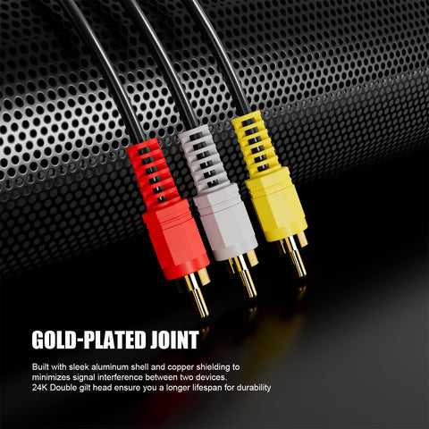Eanetf 3RCA Cable Audio Video 5ft Gold Plated for Home Theater-2pcs