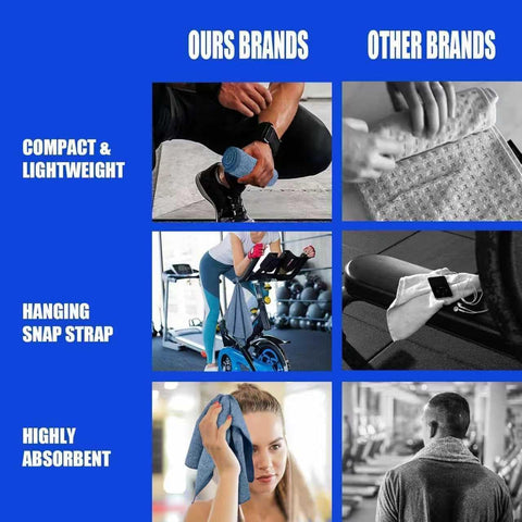 Microfiber Quick Dry Gym Towel, Lint Free Odor-Free Absorbent Fiber, Fast Drying, Men & Women Workout Gear for Body Sweat, Working Out, Towels (Blue, 5Pack - 16 * 27Inch)