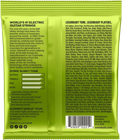 Ernie Ball Regular Slinky Nickel Wound Electric Guitar Strings, 10-46 Gauge (P02221)