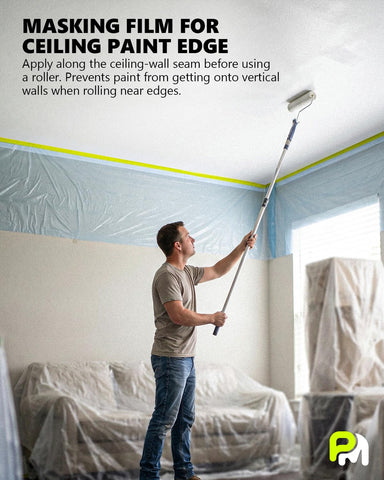 Pre-taped Automotive Masking Film for Painting - 22" x 66', 2 Rolls