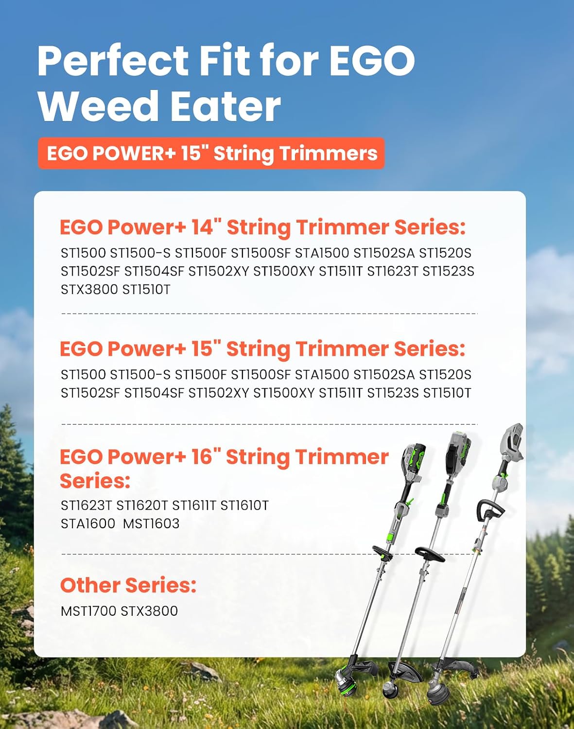 Eventronic 12 Pack Dual Color Pre-Cut Compatible with EGO Weed Eater