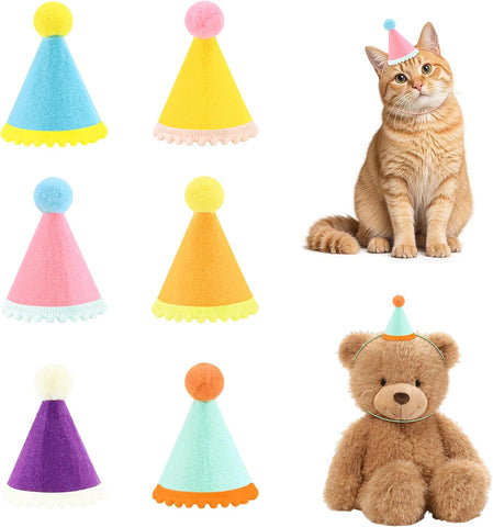 CANREVEL Mini Party Hats for Stuffed Animals Headwear, Birthday Hats