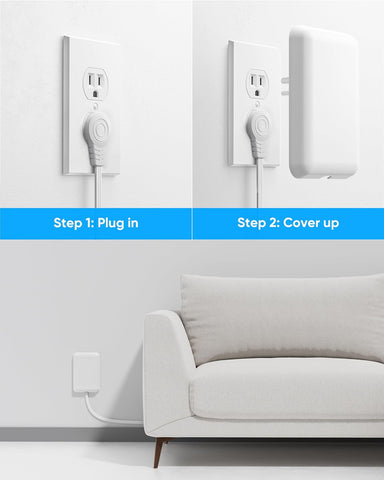 Olcorife Flat Extension Cord with Outlet Cover, Flat Plug Power Strip with 6 Outlets and 3 USB Ports, 3 FT Cord Hidden Outlet Extender for Tight Spaces