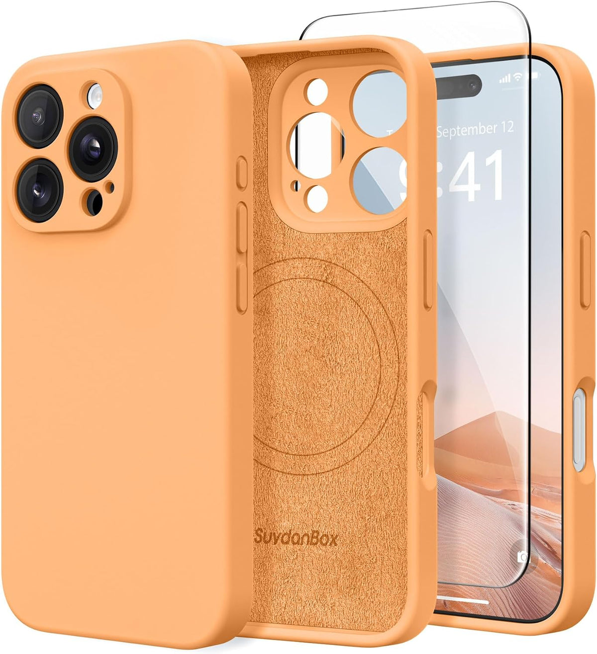 Magnetic for iPhone 16 Pro Case Silicone Cantaloupe