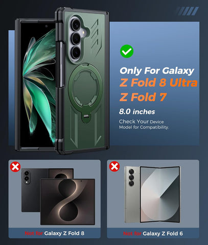 FNTCASE for Samsung Galaxy Z Fold 8 Ultra Case with 360 Magnetic Kickstand
