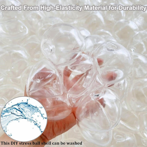 DIY Stress Ball Making Kit with Filler-15PCS Stress Ball Making Kit Stress Balls, Transparent Blank Skins with Air Pump & Expander Tool for Pressure Squishy Balls for Adult (15PC, Style A)