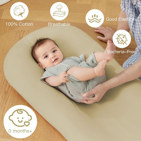 Baby Lounger for Newborn 0-24 Months Soft Cotton Infants Support Cushion