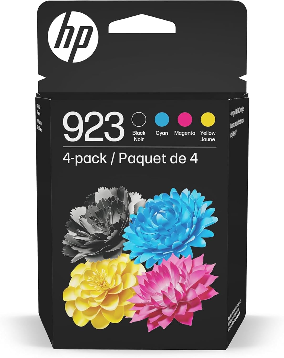 HP 923 Black, Cyan, Magenta, Yellow Ink Cartridges (4-Pack) | Works with OfficeJet 8120, Pro 8130 Series | 6C3Y6LN