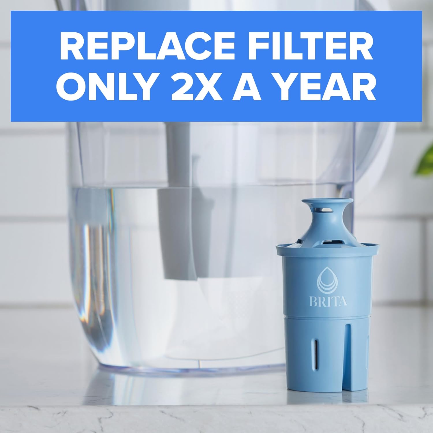 Brita Elite Water Filter Replacements for Pitchers and Dispensers, BPA-Free, Reduces 99% of Lead, Lasts Six Months or 120 Gallons, Includes 2 Pitcher Replacement Filters, Blue