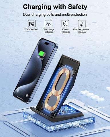 NANAMI Fast Wireless Charger, Wireless Charging Stand