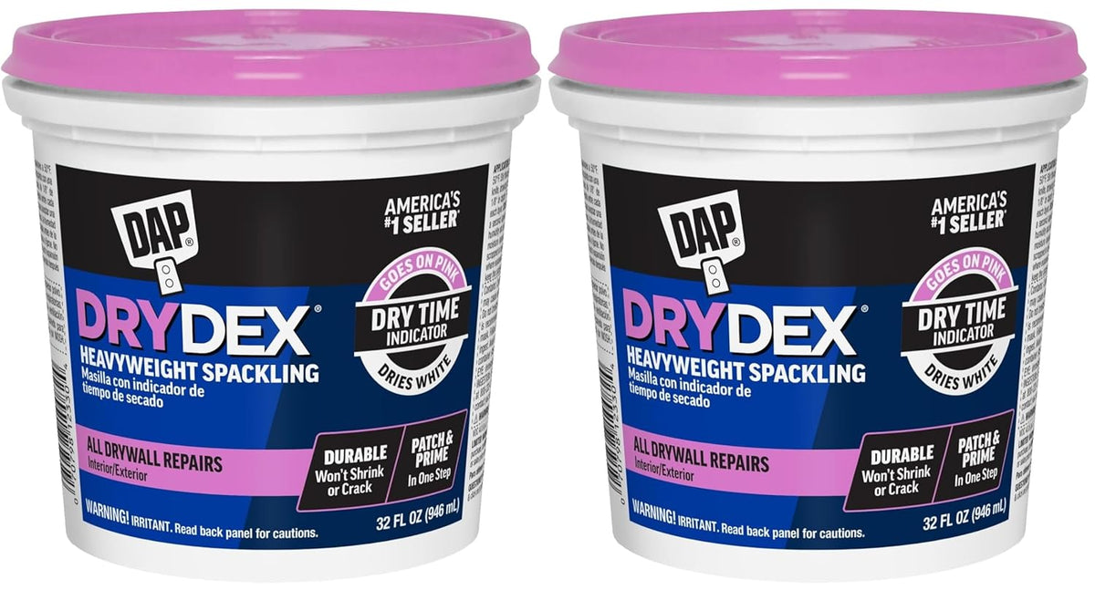 1 qt DAP 12330 DryDex Interior/Exterior Spackling- Pack of 2