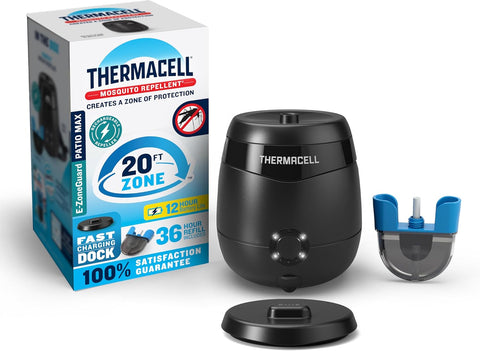 Thermacell E-ZoneGuard Patio Max Mosquito Repellent 12Hr Bat + Chrging Dock