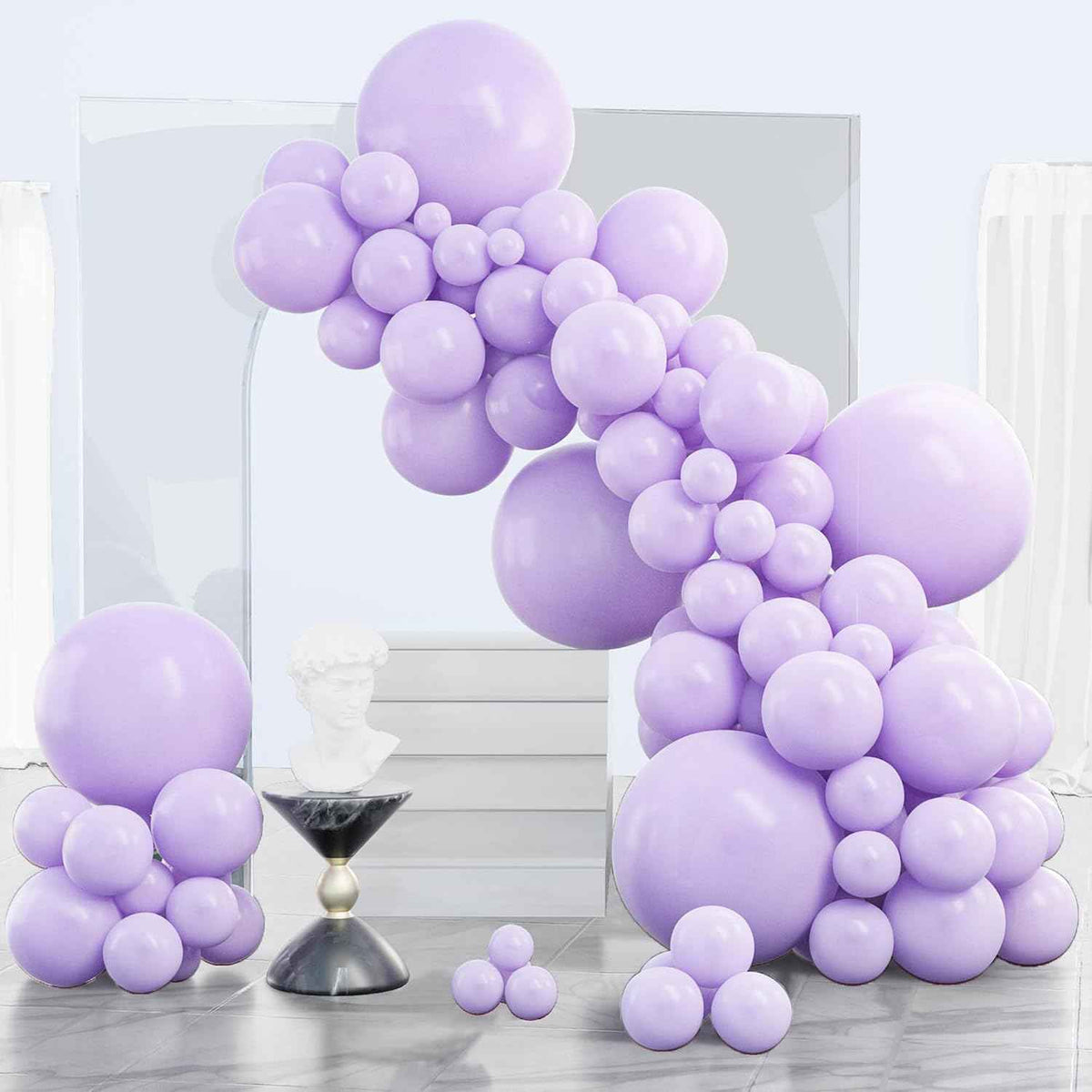 PartyWoo Lavender Balloons 140pcs Light Pastel Purple Lilac Different Sizes