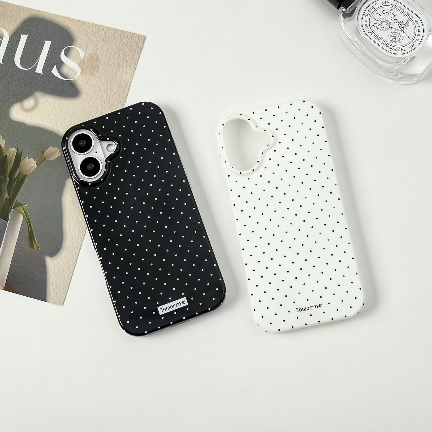 inewateri for iPhone 17 Case Cute Polka Dot Aesthetics Soft TPU Case-White