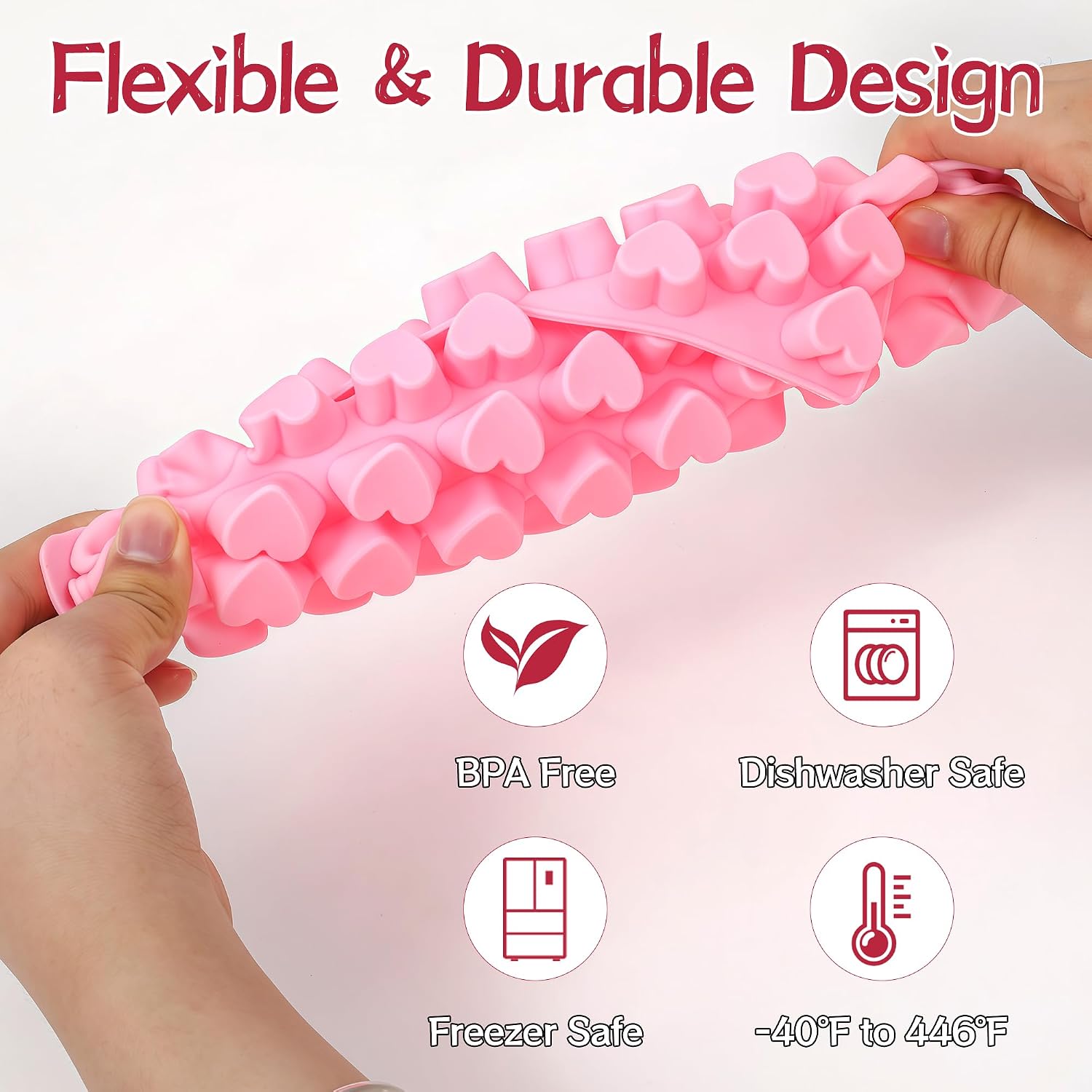Medium & Mini Heart Mold, Heart Silicone Gummy Molds with 1 Dropper