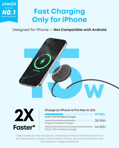 Anker Zolo MagSafe-Compatible Wireless Charger with Qi2 15W Fast Charging