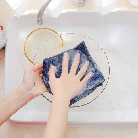 Homaxy 100% Cotton Waffle Weave Kitchen Dish Cloths 12-Pack, Navy Blue