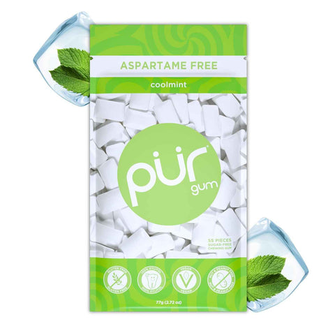 PUR Gum, Coolmint, Xylitol Gum, No Artificial Flavor, 55 Count