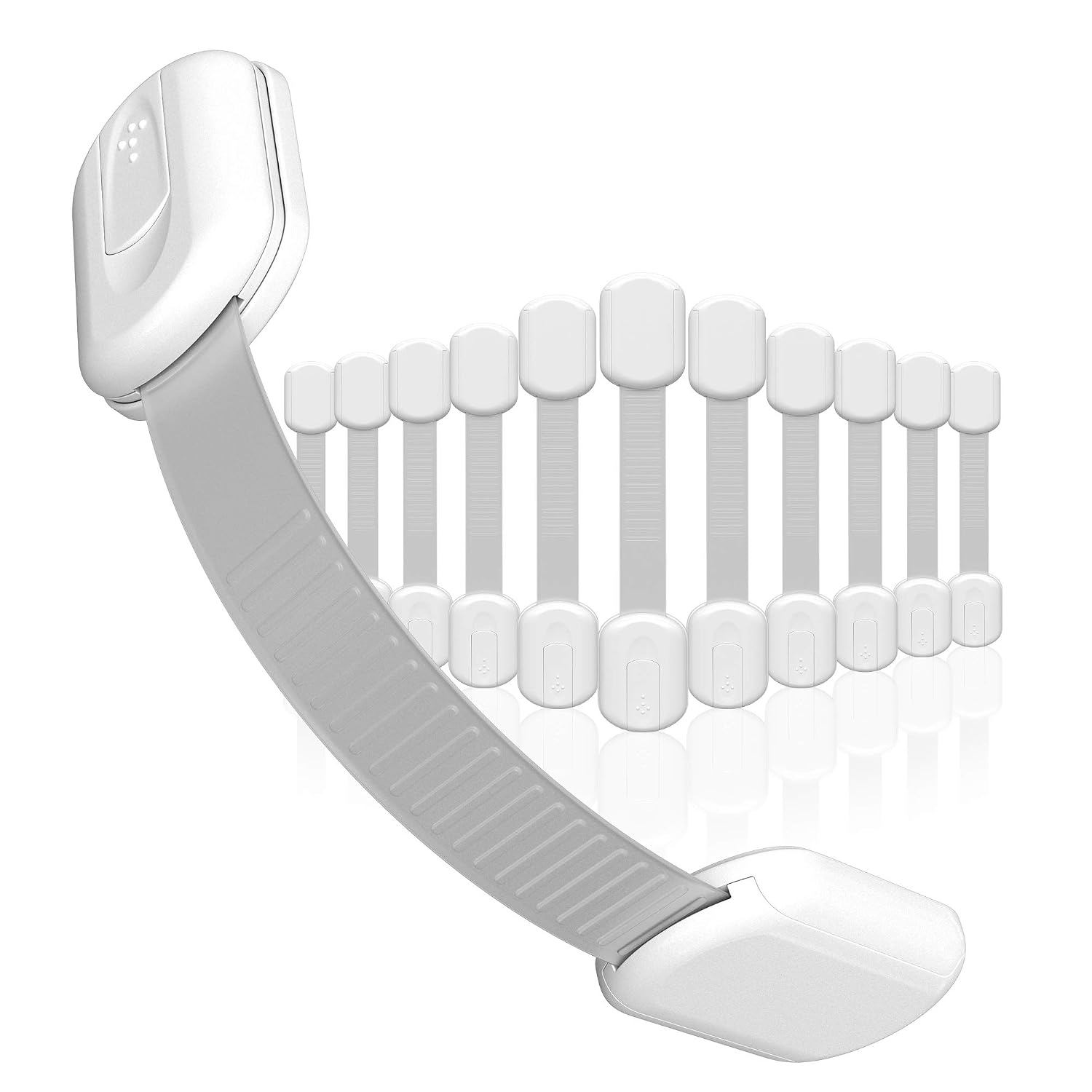 SKYLA HOMES Cabinet Strap Locks for Baby Proofing, 12 Pack, White