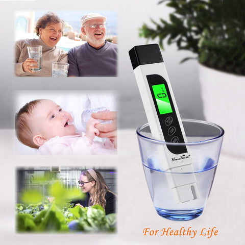 HoneForest TDS Meter, Digital Water Tester - Accurate and Reliable, Measures TDS, EC & Temperature (°F/°C), 0-9990ppm, Water Test Meter for Drinking Water, RO/DI System, Aquariums, etc​​