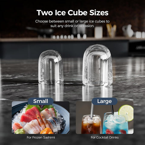 Antarctic Star Pro-Grade Countertop Ice Maker, 8 Cubes in 6 Mins, 26.5lbs/Day, Self-Cleaning, Ultra-Quiet for Home Bar, Kitchen, Office & Entertaining