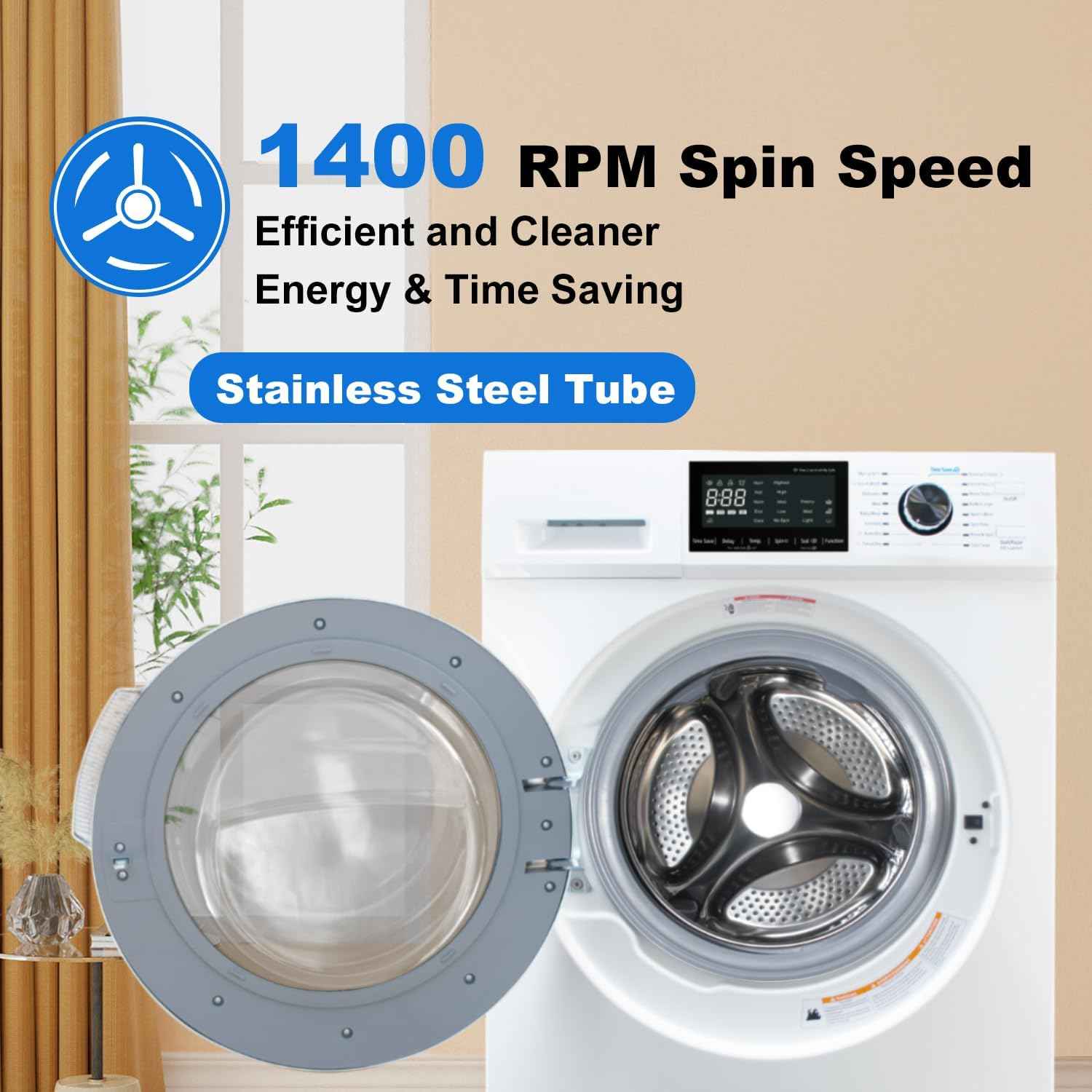 Ventless Washer Dryer Combo 2.7 cu.ft, 24" All In One Washing Machine And Dryer 2-In-1 120V For Apartment RV, 26.7 LBS Load With 16 Laundry Program, LED Display, Low Vibration, UL Verified