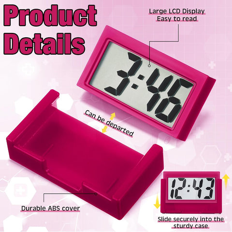 Frienda 3 Pieces Mini Small Digital Clock Stick On,Blue,Black,Red