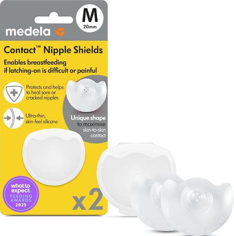 Medela Contact Nipple Shields, For Breastfeeding Comfort, Size M 20mm, 2ct