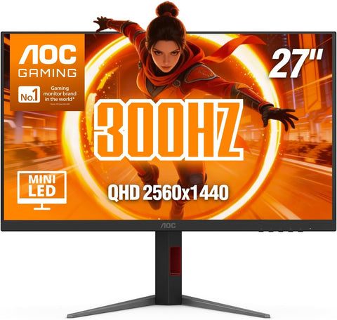 AOC 27 Inch Gaming Monitor QHD 180Hz Mini-LED HDR1000, Q27G3XMN
