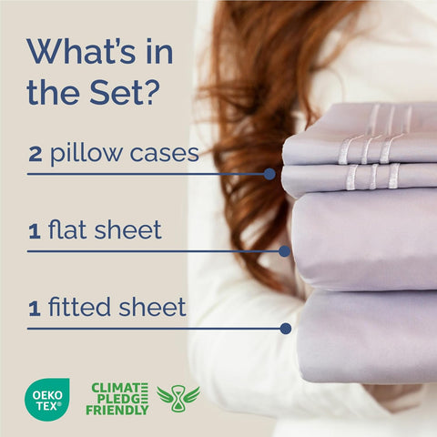 Full Size 4 Piece Sheet Set - Breathable & Cooling Sheets - Light Lavender