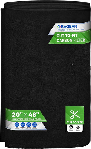 Bagean Cut to Fit Activated Carbon Filter Sheet 20” x 48” Carbon Air Filter