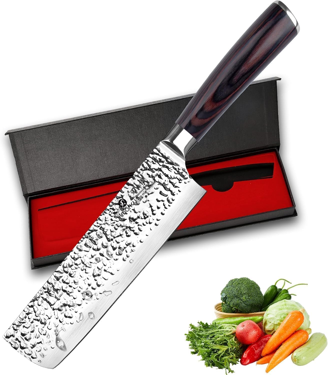imarku Nakiri Knife 7 Inch,Razor Sharp Japanese Kitchen knife Chef Knife