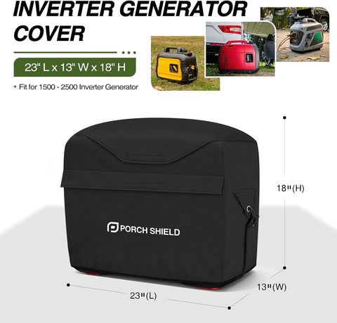 Porch Shield Inverter Generator Cover for 1000-2000W, 19x13x17 Inch, Black